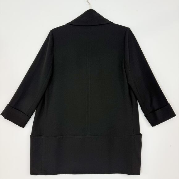 Wilfred Aritzia Chevalier Open Front 3/4 Sleeve Blazer Crepe Black Women's 6 - Picture 6 of 15
